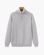 Raffinierter Strickpullover mit halbem Reißverschluss