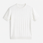 Men's Ribbed Knit Crew Neck Tee