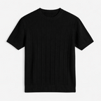 Men's Ribbed Knit Crew Neck Tee