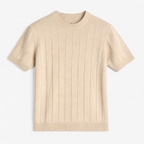 Men's Ribbed Knit Crew Neck Tee