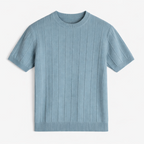 Men's Ribbed Knit Crew Neck Tee