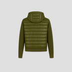 DOWN KNIT ZIP CARDIGAN - OLIVE GREEN