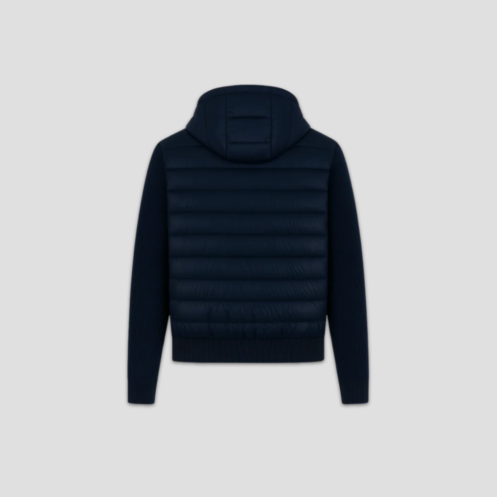 KNIT ZIP CARDIGAN - NAVY
