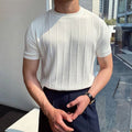 Men's Ribbed Knit Crew Neck Tee