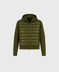 DOWN KNIT ZIP CARDIGAN - OLIVE GREEN