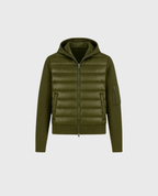 DOWN KNIT ZIP CARDIGAN - OLIVE GREEN