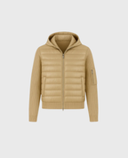 KNIT ZIP CARDIGAN - BEIGE