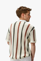 Retro Striped Knit Polo