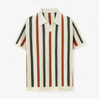 Retro Striped Knit Polo